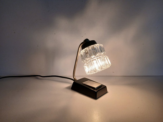 Lampada da Comodino, Lampada da Tavolo, Richard Essig, Vintage, Lampade da tavolo, Metallo, Vetro, Nero (foto 6 di 7)