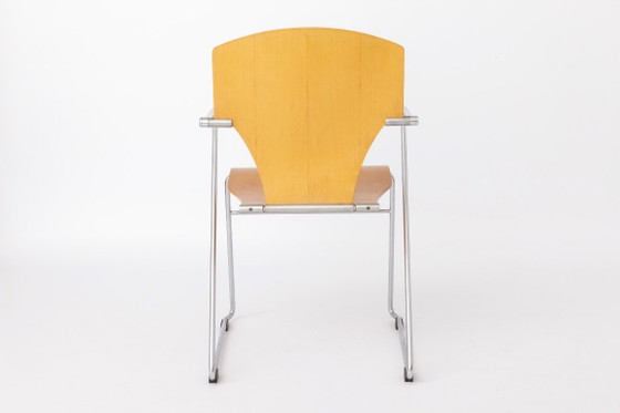 Vintage Egoa Stoel Model 300 van Josep Mora voor STUA, Spaans Postmodern Design, 1988 – Eetkamerstoelen, Metal (photo 6 of 9)