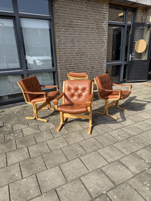 4x fauteuil vintage 'Siesta', Ingmar Relling, Westnofa '70
