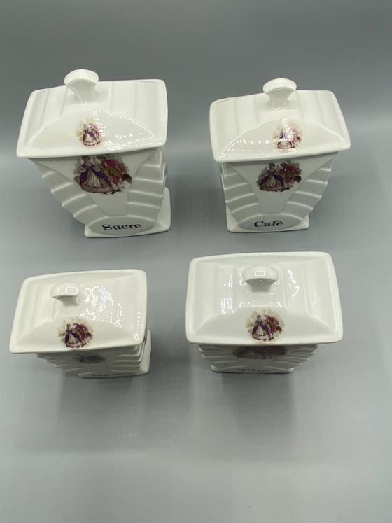 4 FD Chauvigny Porcelain Spice Jars – Galant Art Deco Decor – Decorative Objects (photo 9 of 9)