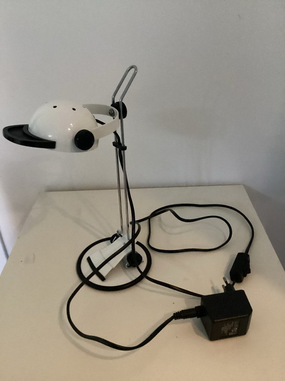 Vintage postmodern desk lamp & wall lamp - Helmet design 80s/90s., Metal, Plastic, Black (photo 5 of 5)