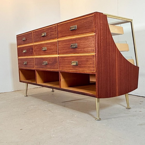 Image 1 of Bancone vintage in teak con 9 cassetti, A. Ahlström