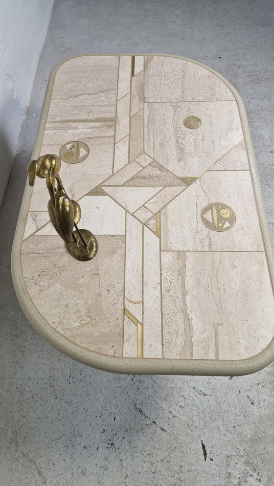 Image 1 of Mesa de centro de travertino Fedam 1970 Kingma