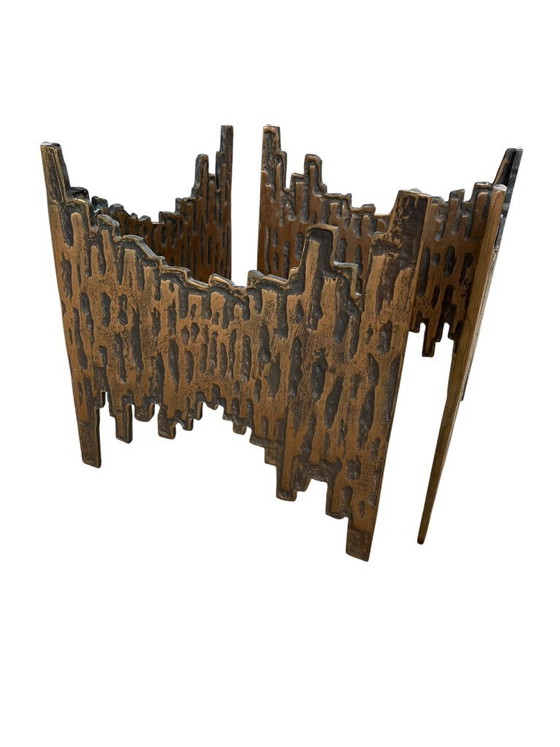Image 1 of Tavolino da caffè brutalista in bronzo