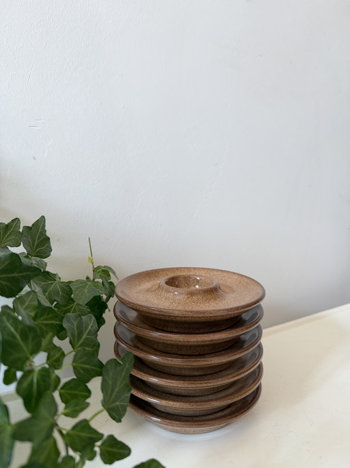 Juego de 6 hueveras de cerámica, década de 1970.