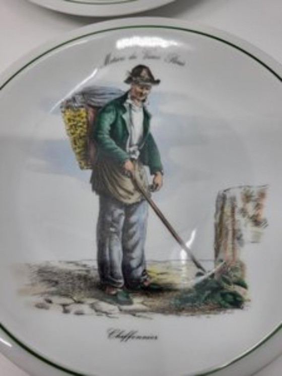 Image 1 of Set Teller Métiers du vieux Paris aus Porzellan Set von 6