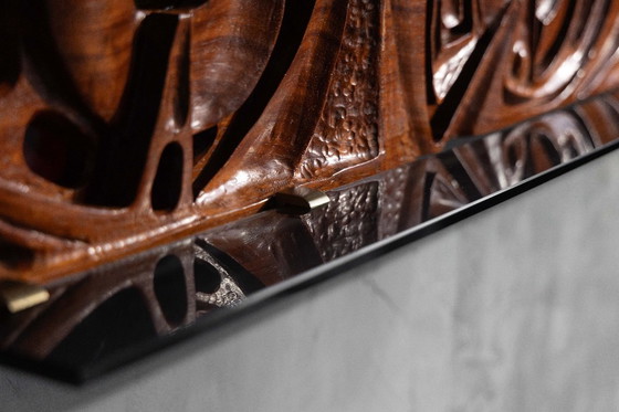 Image 1 of Carved Wooden Wall Panel by Gianni Pinna, Italy, 1970s