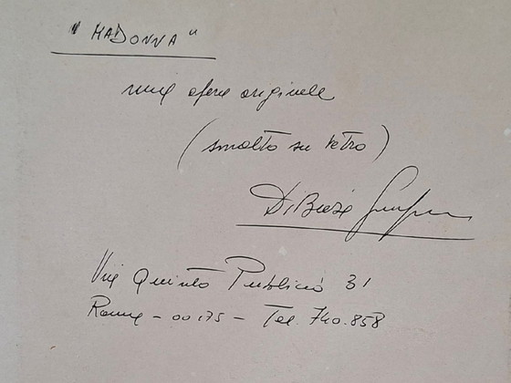 Image 1 of Original work "Madonna" – S.F. Di Biase, 1974 – Enamel on glass