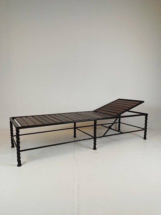 Image 1 of Bellissimo lettino da giardino antico in ferro battuto (italiano)