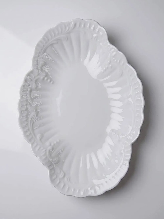 Vintage hollow plate Chastagner Limoges in white porcelain, rococo style. – Crockery (photo 9 of 9)