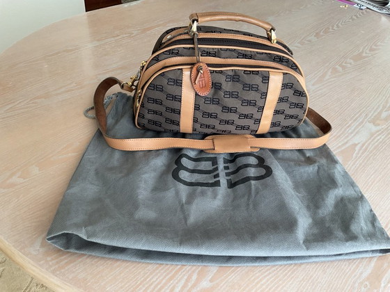 Balenciaga dames hand- en/of schoudertas, Schoudertassen, Canvas, Leer, Bruin (foto 3 van 5)