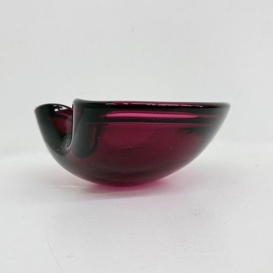 Image 1 of Set of 3 murano summerso pink glass bowls , 1970s