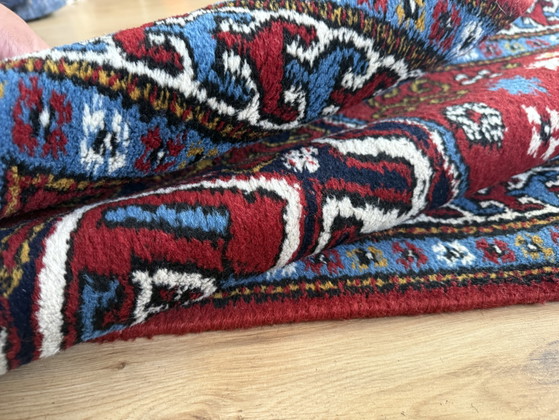 Image 1 of Chemin de table Kazak vintage noué à la main – 414 × 98 cm – années 1970