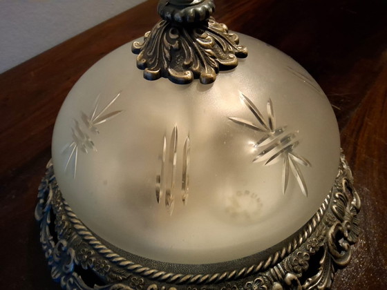 Image 1 of Lampe de plafond vintage/ brocante avec rosette rand