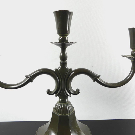 Image 1 of Just Andersen Kerzenleuchter, Disko Metall, 30er Jahre