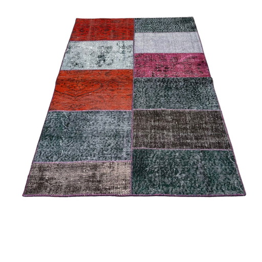 Türkischer Vintage -Patchwork-Teppich