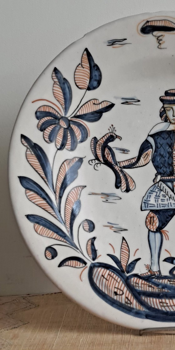 Coppia di grandi piatti da parete in ceramica spagnola fatti a mano – 33,5 cm. – Decorazioni murali (photo 6 of 10)