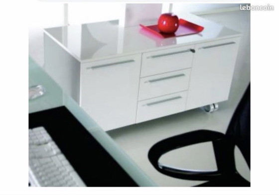Set di mobili per ufficio di design Caray – Antonio Morello – Laccato bianco – Scrivanie, Wood (photo 5 of 7)