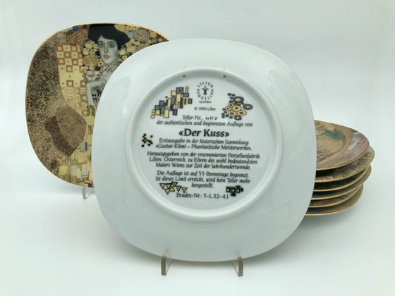 Image 1 of Set of 8 Gustav Klimt porcelain collectible plates, with certificates