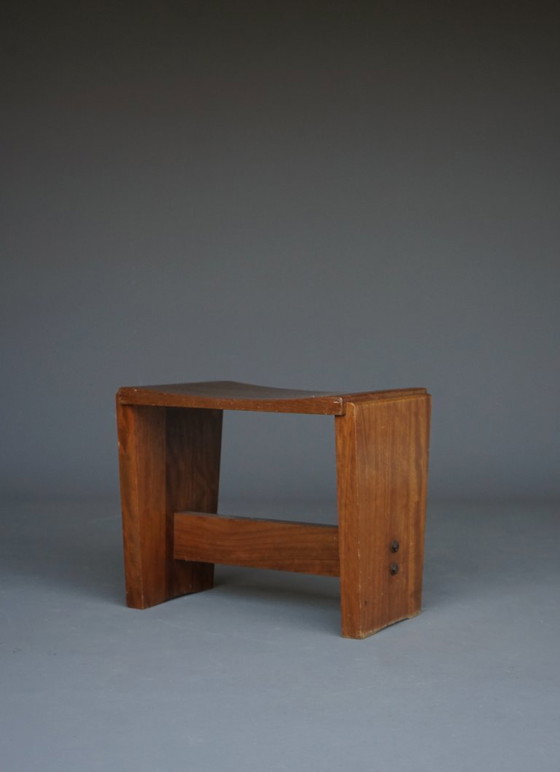 Image 1 of Mid-Century Church Stool in walnut, 1950s