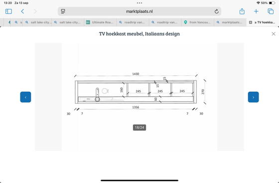 Image 1 of Mobile TV ad angolo / credenze, design italiano, marca: giellesse