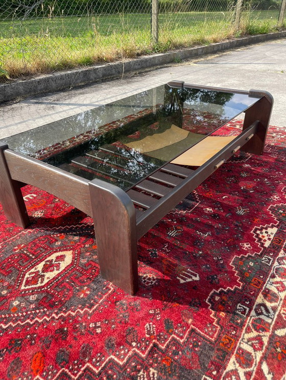 Image 1 of Coffee table wenge wood with glass top