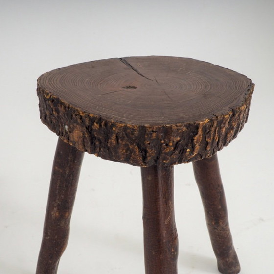 Set of 2 Rustic Hand-Crafted Wooden Stools (photo 12 of 19)