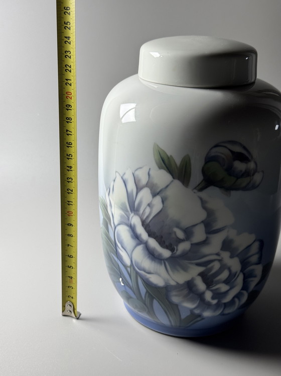 Image 1 of Royal Copenhagen Porcelain Jar with Lid, Hand-Painted Underglaze, 24 cm 