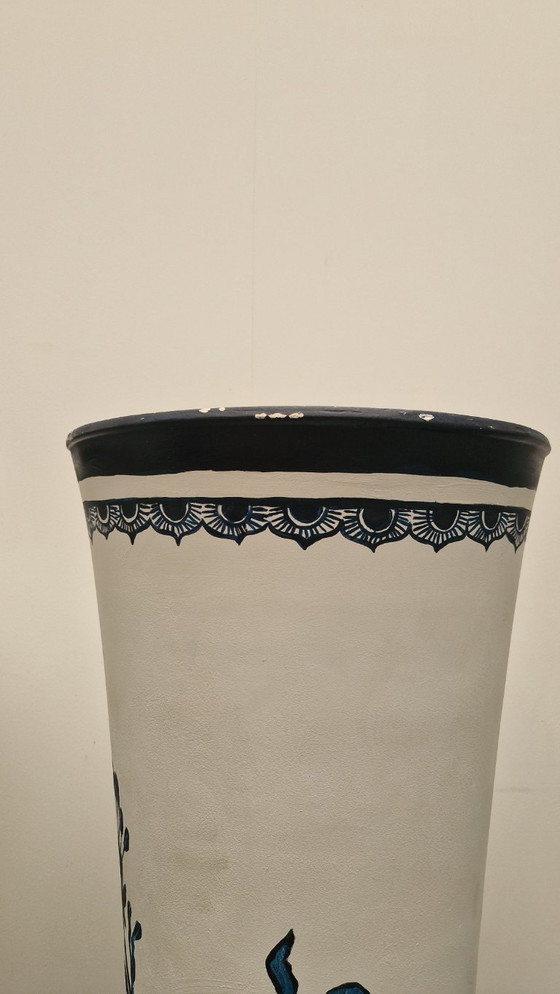 Image 1 of Large Delft blue vase hand painted