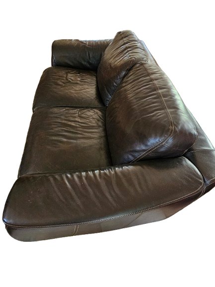 Sofa en cuir - Vachette véritable marron - 2-3 places - 208 cm