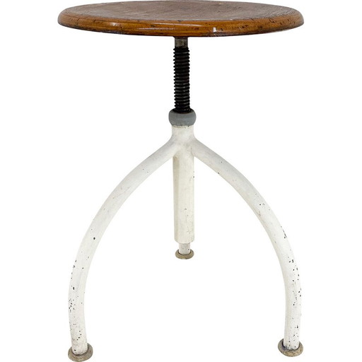 Tabouret tripode réglable industriel vintage, 1950s