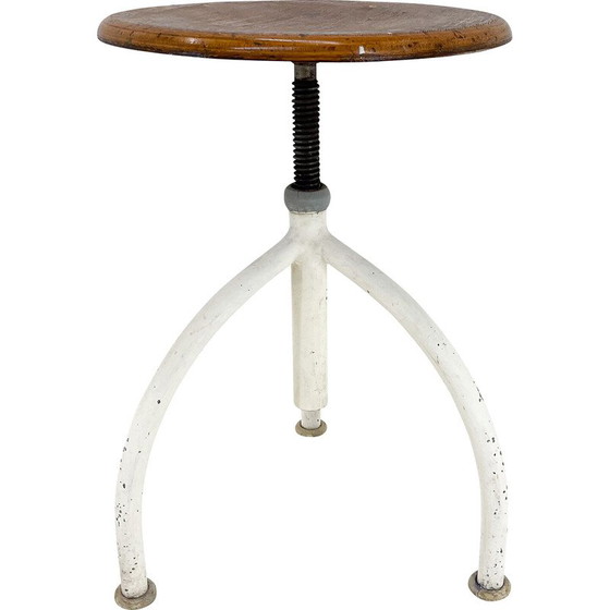 Image 1 of Tabouret tripode réglable industriel vintage, 1950s