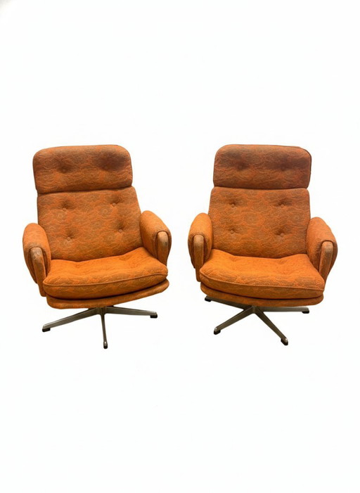 Fauteuil pivotant rétro, Gerald Neusser, années 1970, Tchécoslovaquie