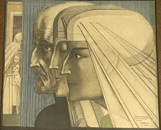 Jan Toorop (1858-1928) - Contemplation, Meditation and Fire