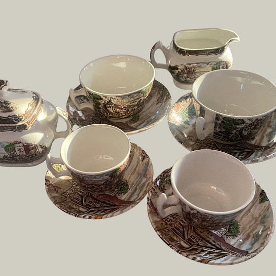 Image 1 of Vintage Wood & Sons "The Post House" English Ironstone Breakfast Set - 8 Pieces