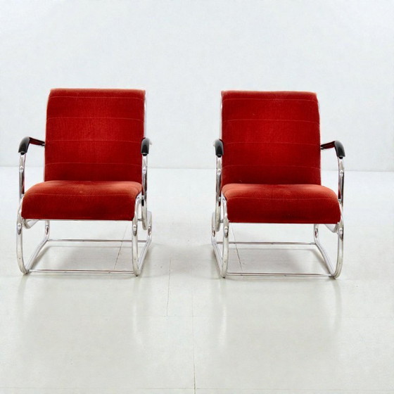 Image 1 of Coppia di poltrone n. 55 di Paul Schuitema, originali olandesi