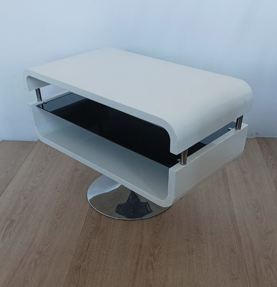 Space Age TV or Side Table – TV furniture, Glass, Metal (photo 11 of 11)