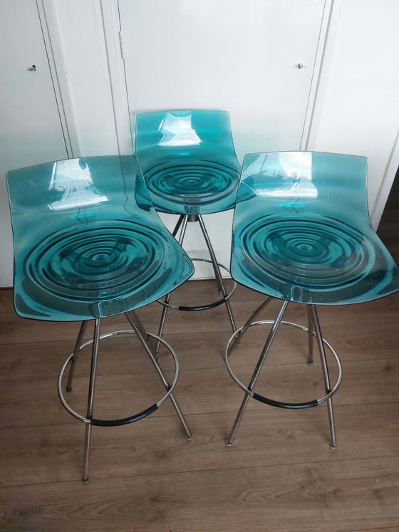 Calligaris L'eau Barstools (3 pieces) – Chrome, Plastic (photo 7 of 13)