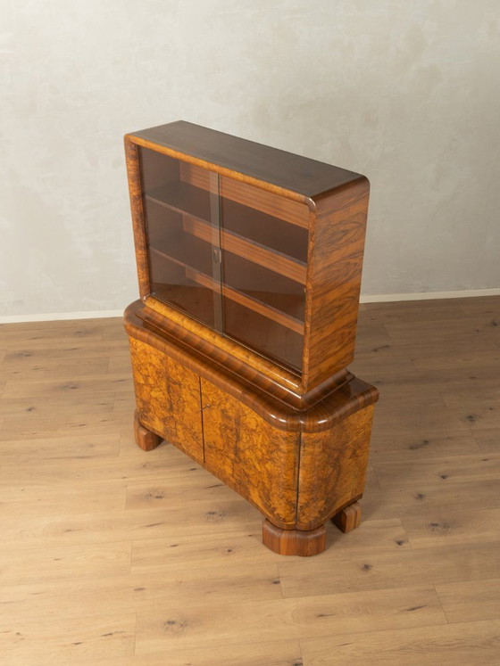 Vitrine Art Déco des années 1930, Bois, Marron (photo 5 sur 9)
