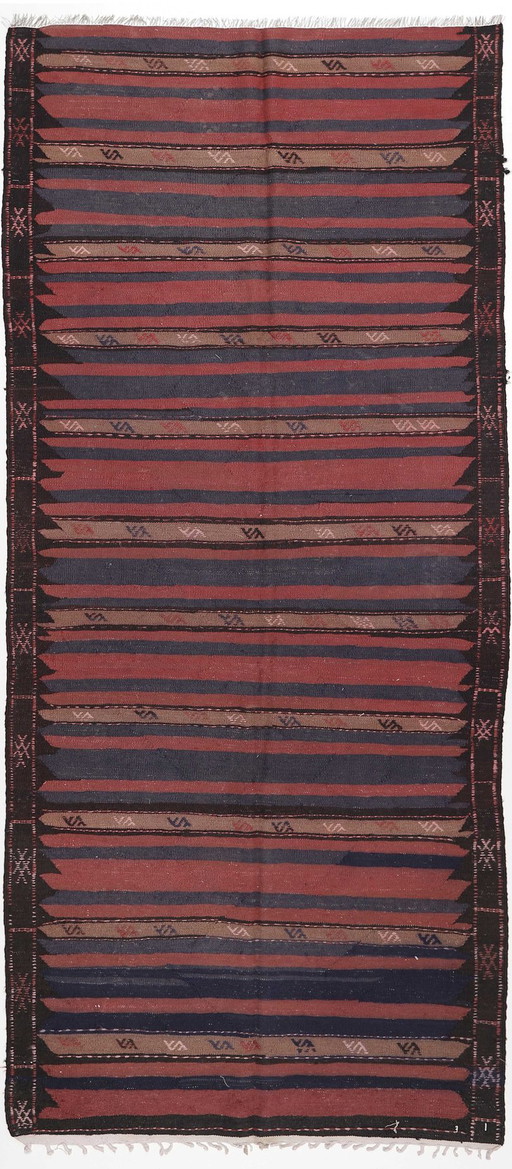 Original Modern Style Kilim Deko Design 370 X 160 Cm Top Condition