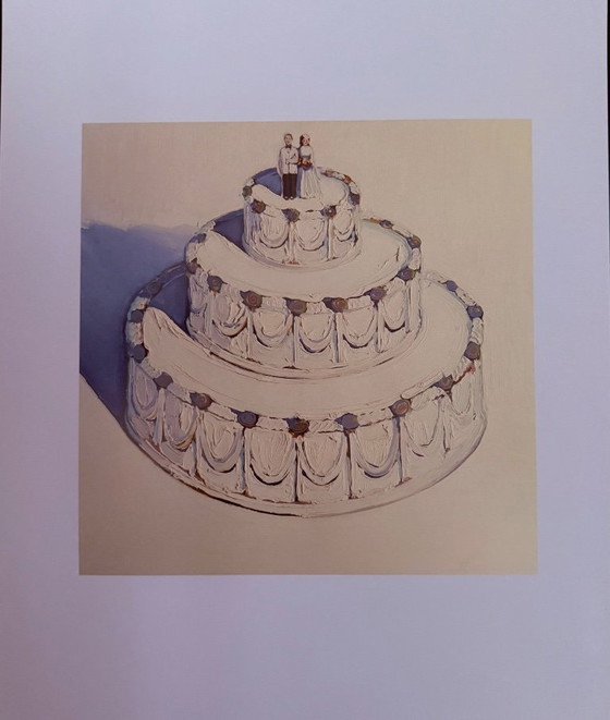 Image 1 of Wayne Thiebaud: "Wedding Cake, 1962". Litografia offset, in ottime condizioni.