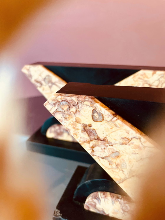 Image 1 of Set aus Art-Deco-Buchstützen aus Marmor