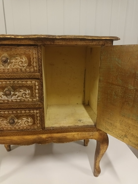 Image 1 of Gold-colored Florentine chest of drawers
