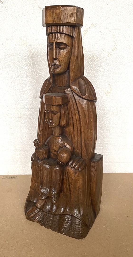 Image 1 of The Virgin of Montserrat statue wood