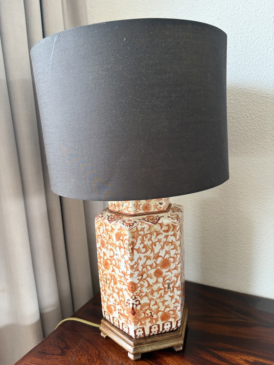 Antiek Vintage Chinese gemberpot lamp – Tafellampen, Ceramic, Textile (photo 4 of 8)