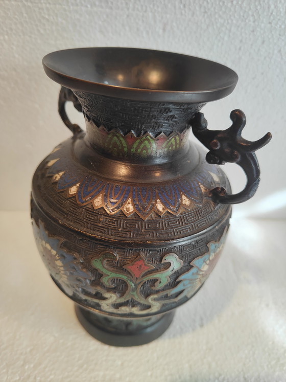 Image 1 of Aziatische cloisonné bronzen vaas