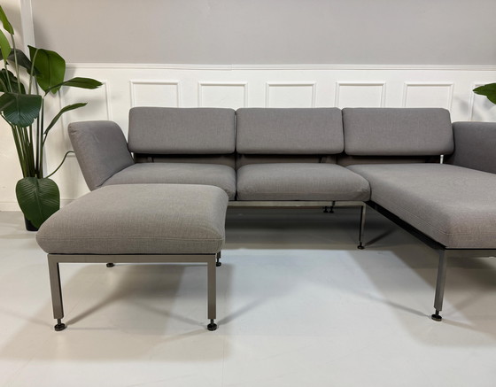 Image 1 of Brühl Roro medium sofa fabric gray sofa bed corner sofa + stool