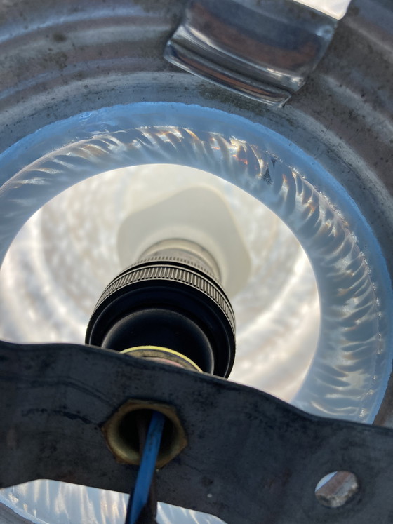 Image 1 of Vintage 1960s Clichy Blue Glass Table or Hanging Lamp