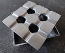 Brutalistische aluminium asbak / grid ashtray 