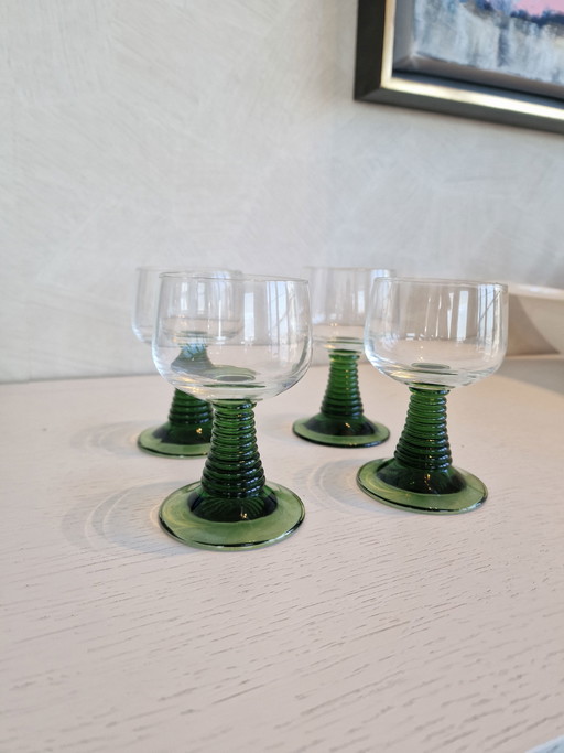 4x Vintage glas